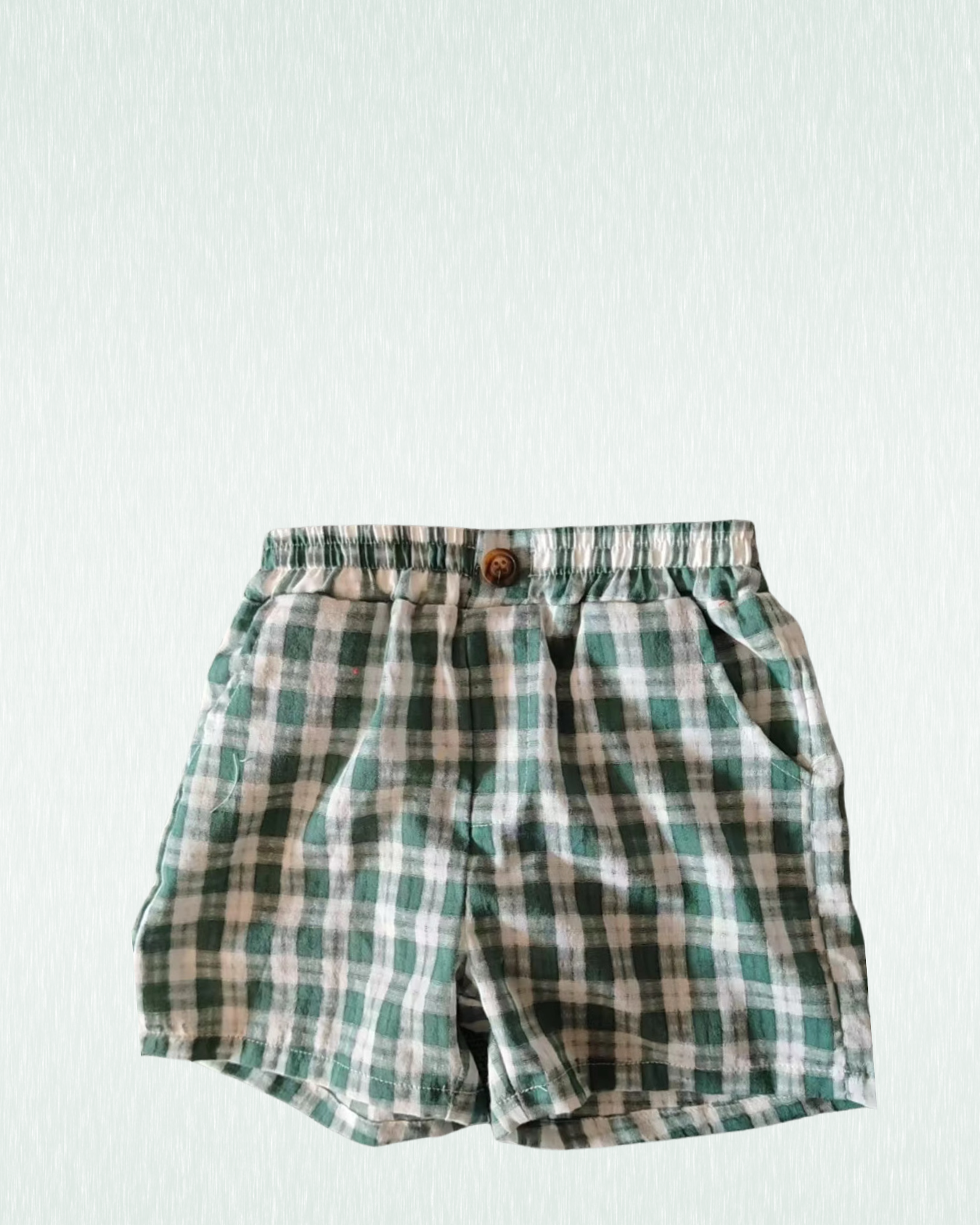 Kids plaid shorts on a white background